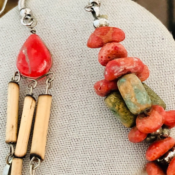 Vintage Southwestern Earrings & Wood Bangle Bracelet - Picture 8 of 9